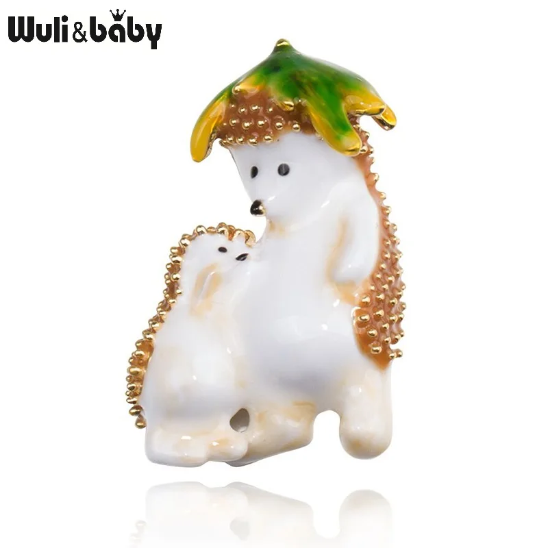 Броши Wuli & baby с эмалью изображением Счастливого Рождества на маму Детские Hedaghog