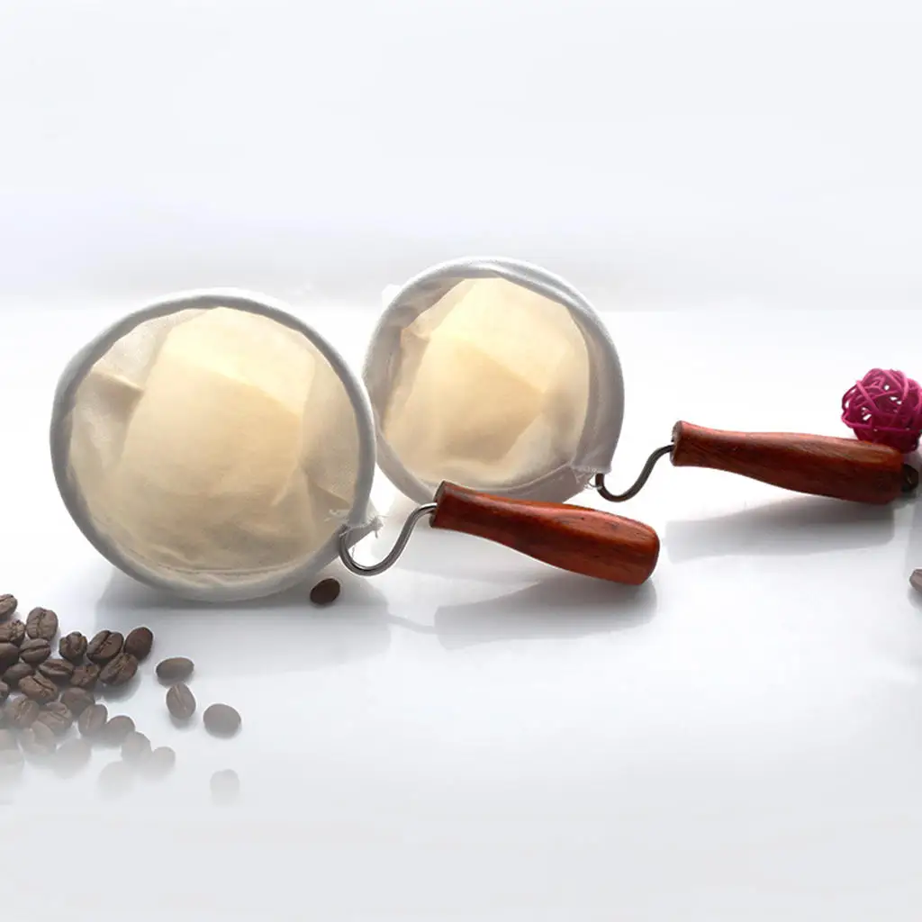 

Reusable Dripper Coffee Filter with Wooden Handle,Hand Drip Coffee Filter