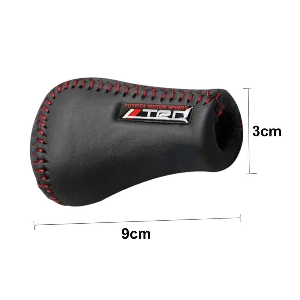 car faux leather gear shift collars auto gear head shift knob cover case sleeve fit for toyota trd car accessories free global shipping