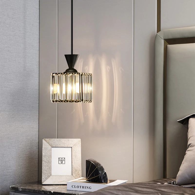 Роскошная хрустальная люстра для спальни прикроватная лампа одноголовая