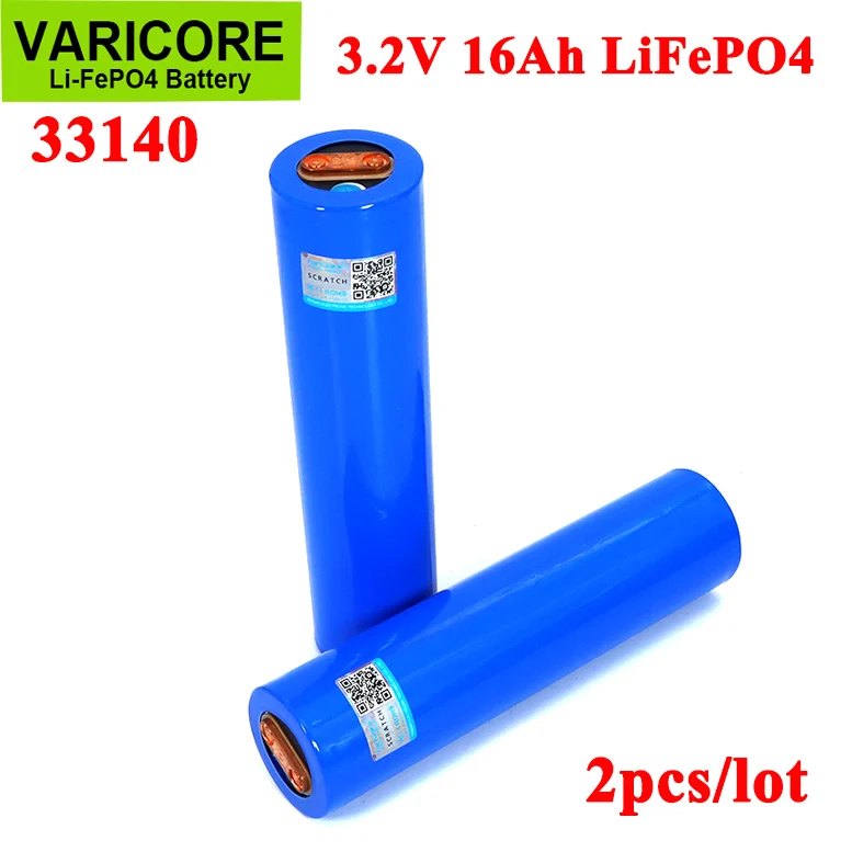 2pcs 3.2V 33140 15Ah lifepo4 Cells Lithium-iron phospha 16000mAh for 4S 12v 24V ebike e-scooter power tools Battery pack
