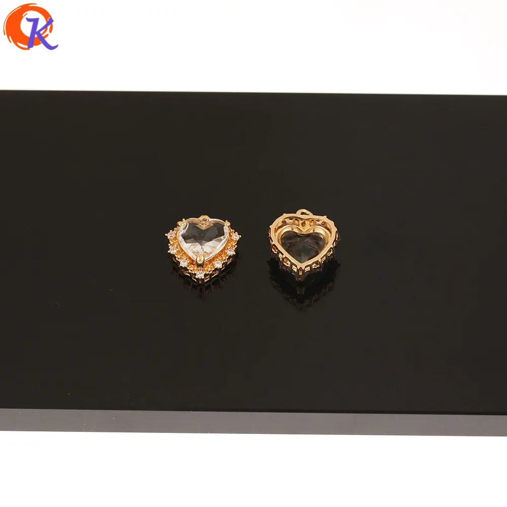 

Cordial Design 50Pcs 15*16MM Jewelry Accessories/Hand Made/CZ Charms/Heart Shape/DIY Making/Crystal Pendant/Earring Findings