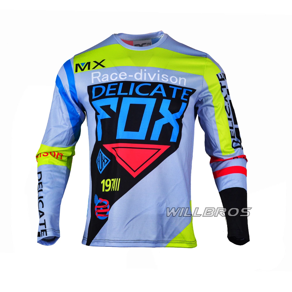 Delicate Fox Motocross Jersey Dirt Bike Cycling Bicycle Racing MX MTB ATV DH T-Shirts 360 Race Division Off-Road Mens Motorcycle