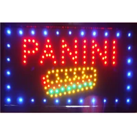 led pizza panini open store sign neon lighted sign direct selling custom graphics 10x19 inch indoor ultra bright
