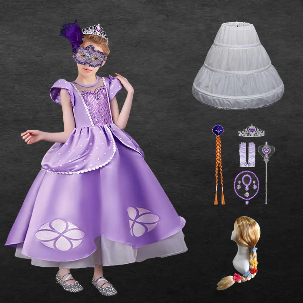 Для детей ясельного возраста платье принцессы Софии Хэллоуин Карнавальный