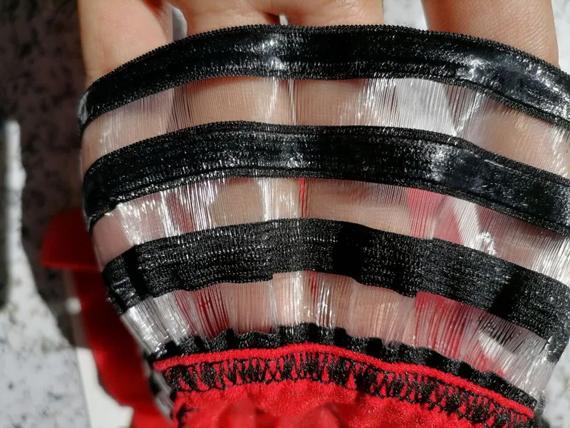 Колготки Силиконовые ультратонкие блестящие красные нейлон шелк выше колена 0914 |