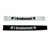 1pc single sided graduate high school celebration black white i graduated satin sash party photo booth props party supplies gift
