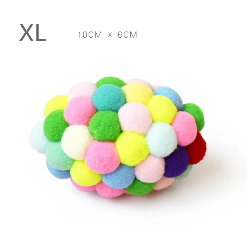 

Design Cat Toy Ball Catnip Colorful Handmade Interactive Bell Built-in Ball Pet Toy Cat and Dog Built-in Scratching Toys