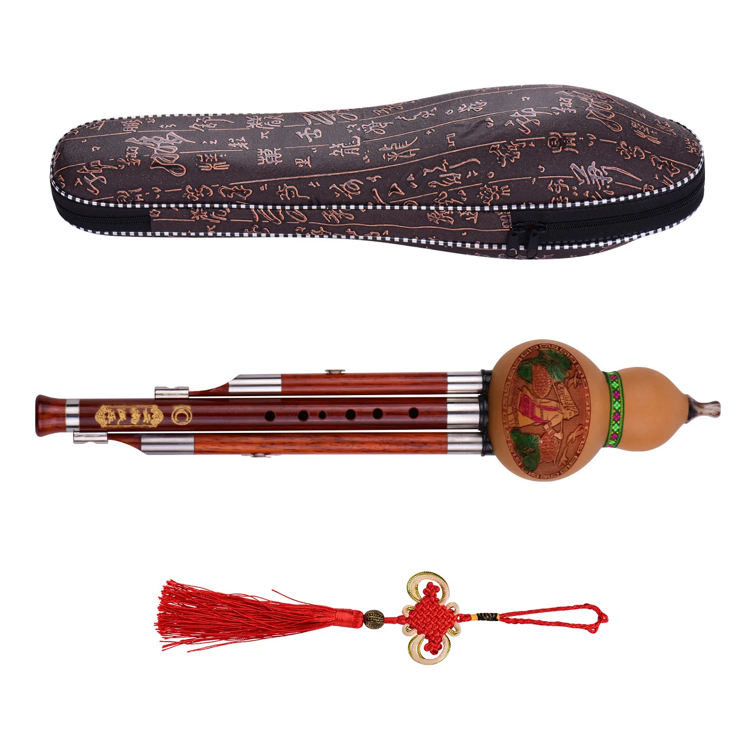 3 тона C Key Hulusi Тыква Cucurbit Flute твердые деревянные трубки Китайский традиционный