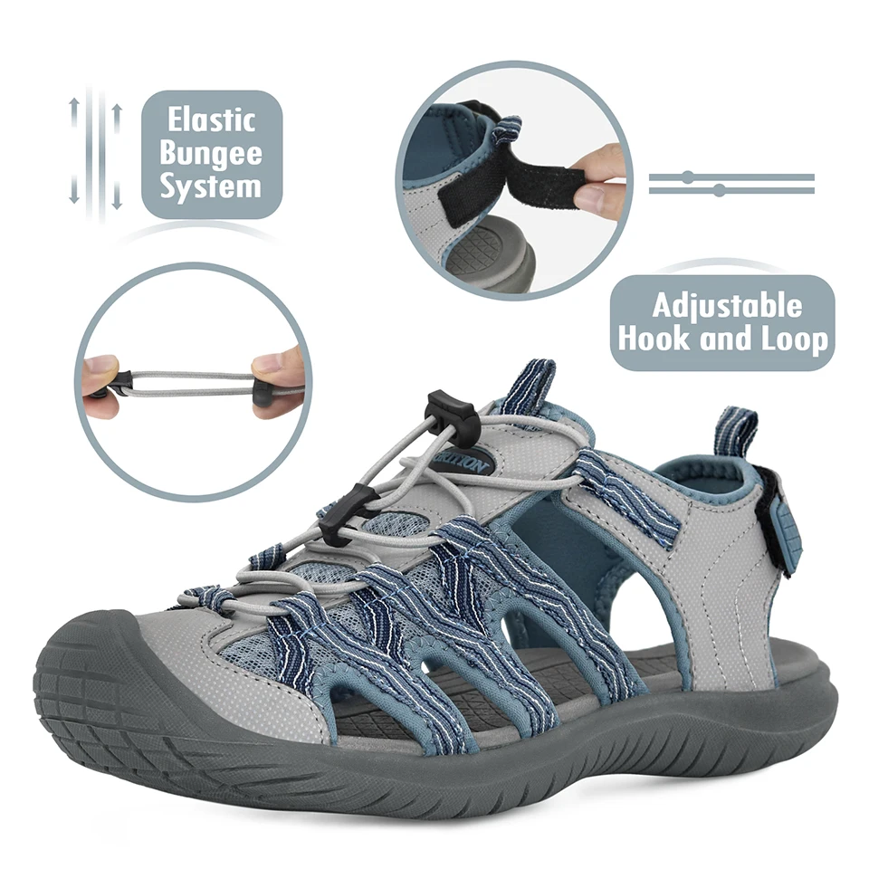 Сандалии GRITION женские на плоской подошве Нескользящие для пляжа активного отдыха