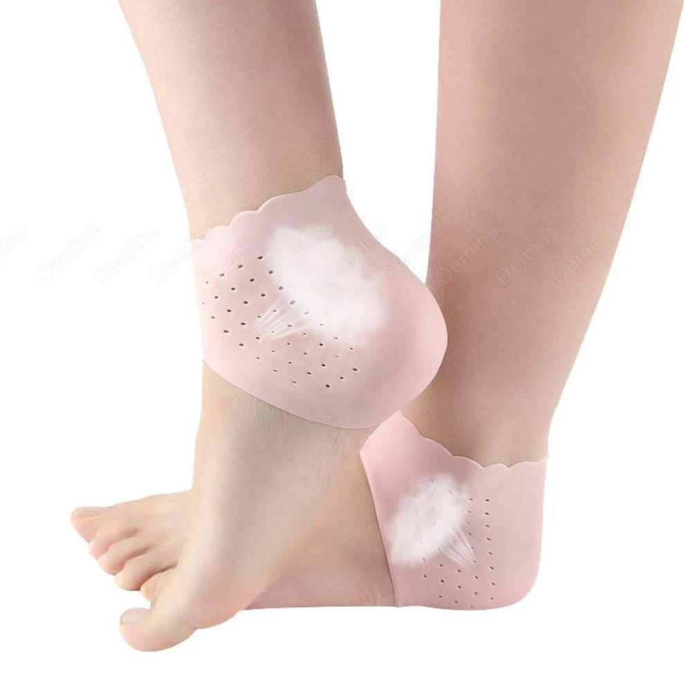 

2Pcs Silicone Feet Care Socks Moisturizing Gel Heel Thin Socks with Hole Cracked Foot Skin Care Protectors Foot Care Tool