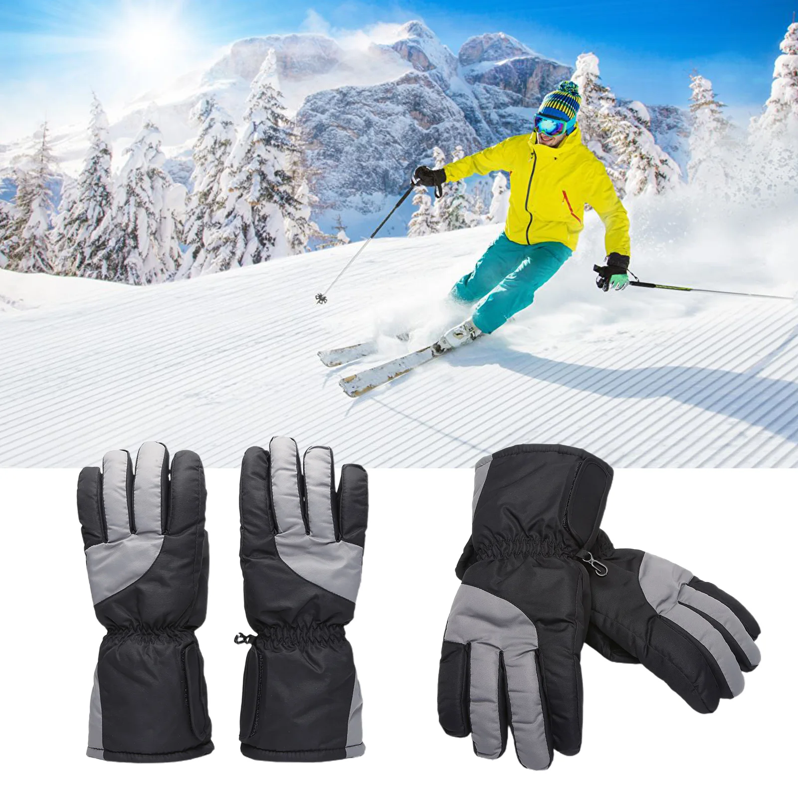 

1 Pair Battery Powered Electric Heated Winter Warm Gloves Motorcycle Motorbike Ski Cycling Snow Hand Warmer Waterproof Mittens