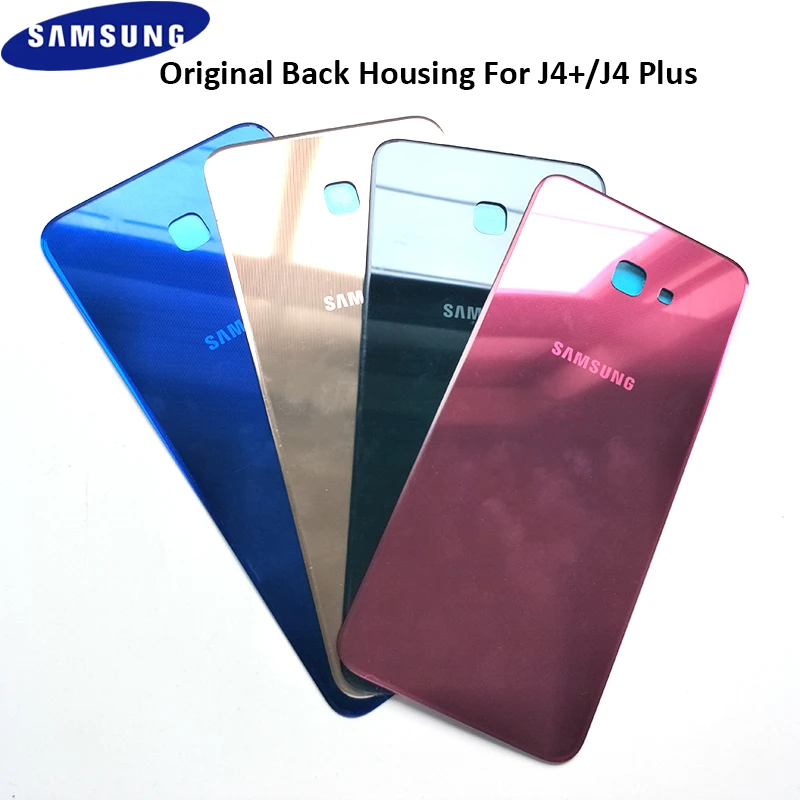Оригинальный чехол для задней панели Samsung J4 + J4Plus Сменный Чехол стеклянной двери