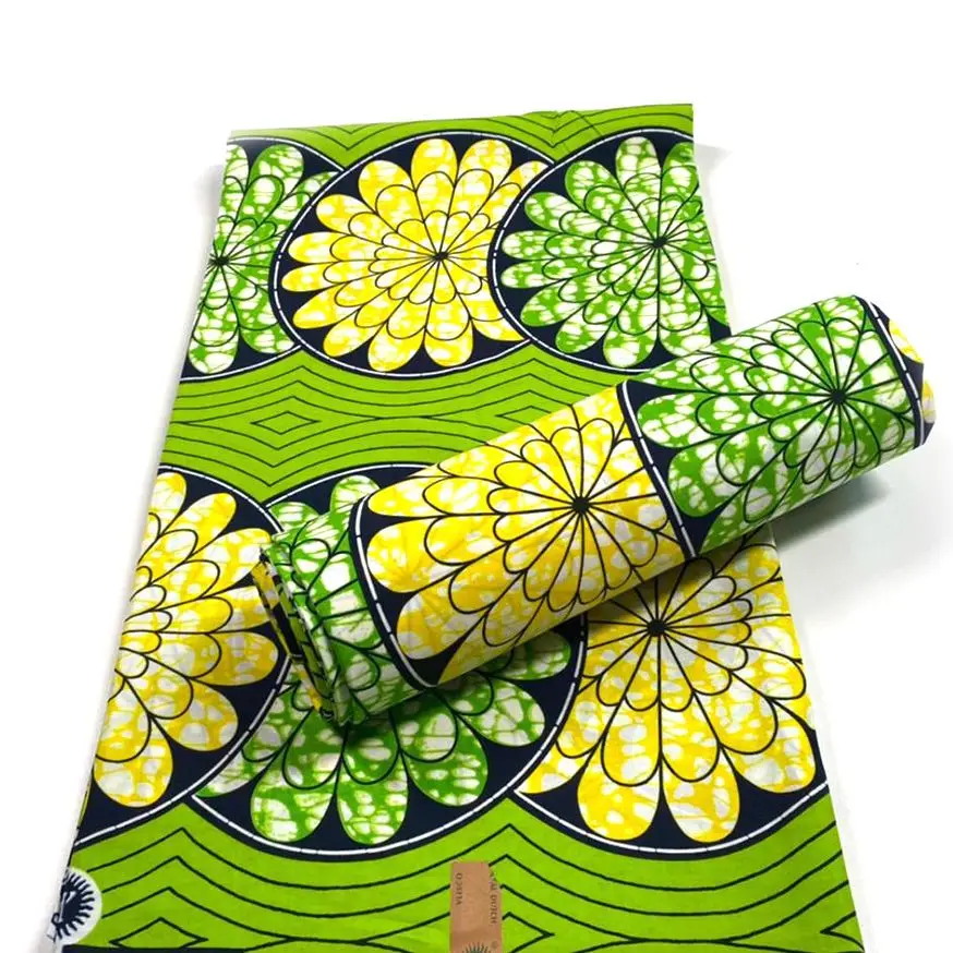 Ткань с африканскими восковыми принтами 6 ярдов настоящий мягкий 100% хлопок