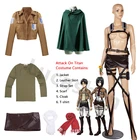 Аниме Одежда Атака Титанов Косплей Сезон 4 attack on titan Ханге Зои Микаса Леви Акерман Костюмы для косплея Накидка Корпус Юбка Рубашка Плащ Шарф Костюм Ha Хеллоуин