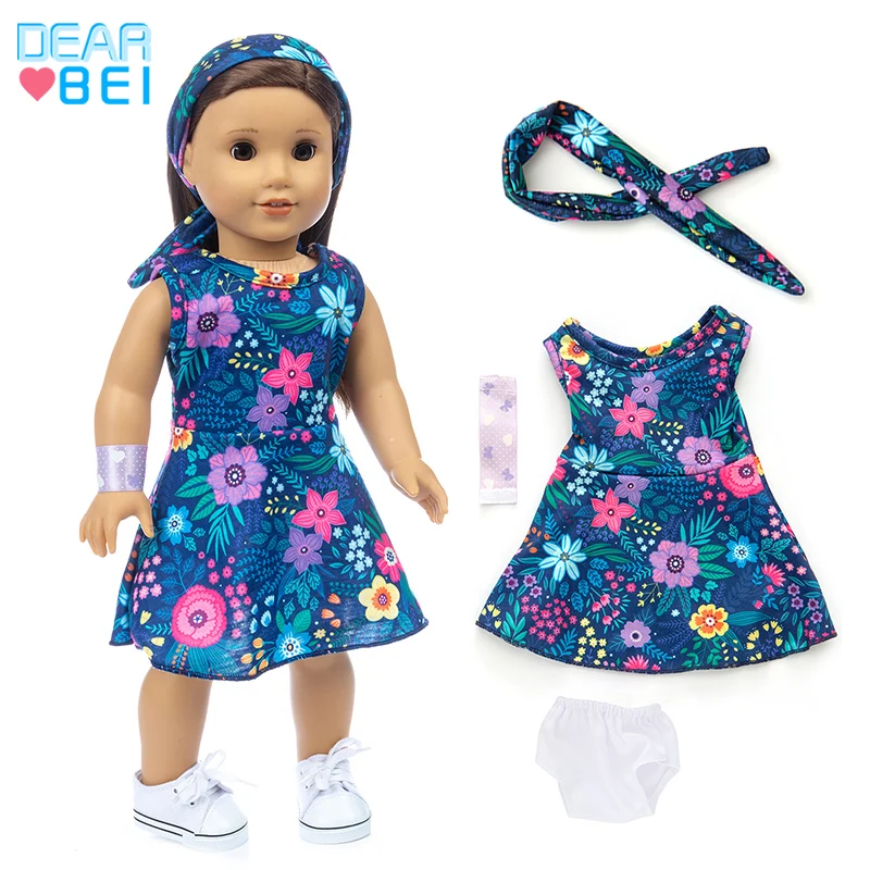 Новое платье 4 шт. в 1 подходит для кукол американской девочки Одежда 18 дюймов
