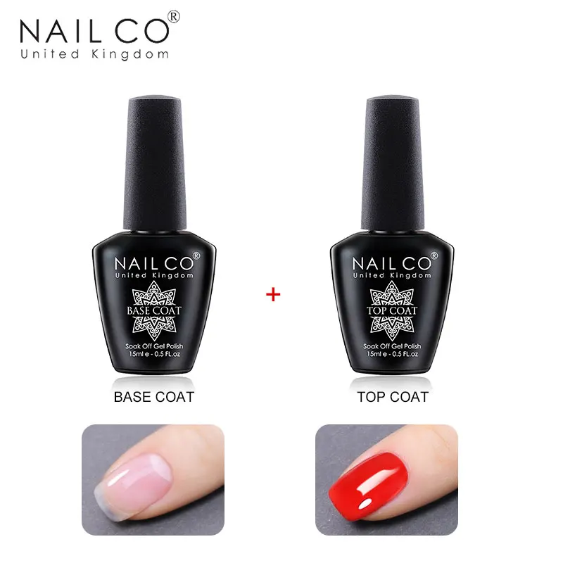 

NAILCO New 15ml Base Coat Top Coat Gel Nail Polish Esmalte UV Gel LED Gelpolish Nails Art Primer Fast Ship Flow Gellak Soak Off