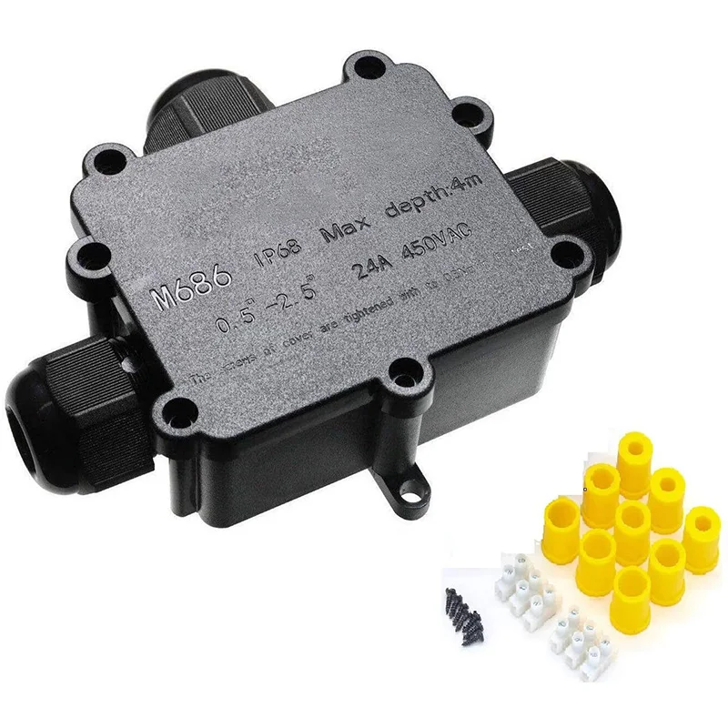 

Горячее предложение на открытом воздухе Водонепроницаемый распределительная коробка, IP68 3-сторонний выход распределительная коробка, M686 К...