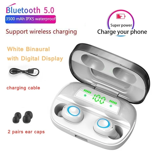 Сенсорные Bluetooth наушники с поддержкой беспроводной зарядки 3500 мАч IPX5 водонепроницаемая Спортивная игровая Музыкальная гарнитура умный дышащий светодиодный светильник - Цвет: Wireless Charging B
