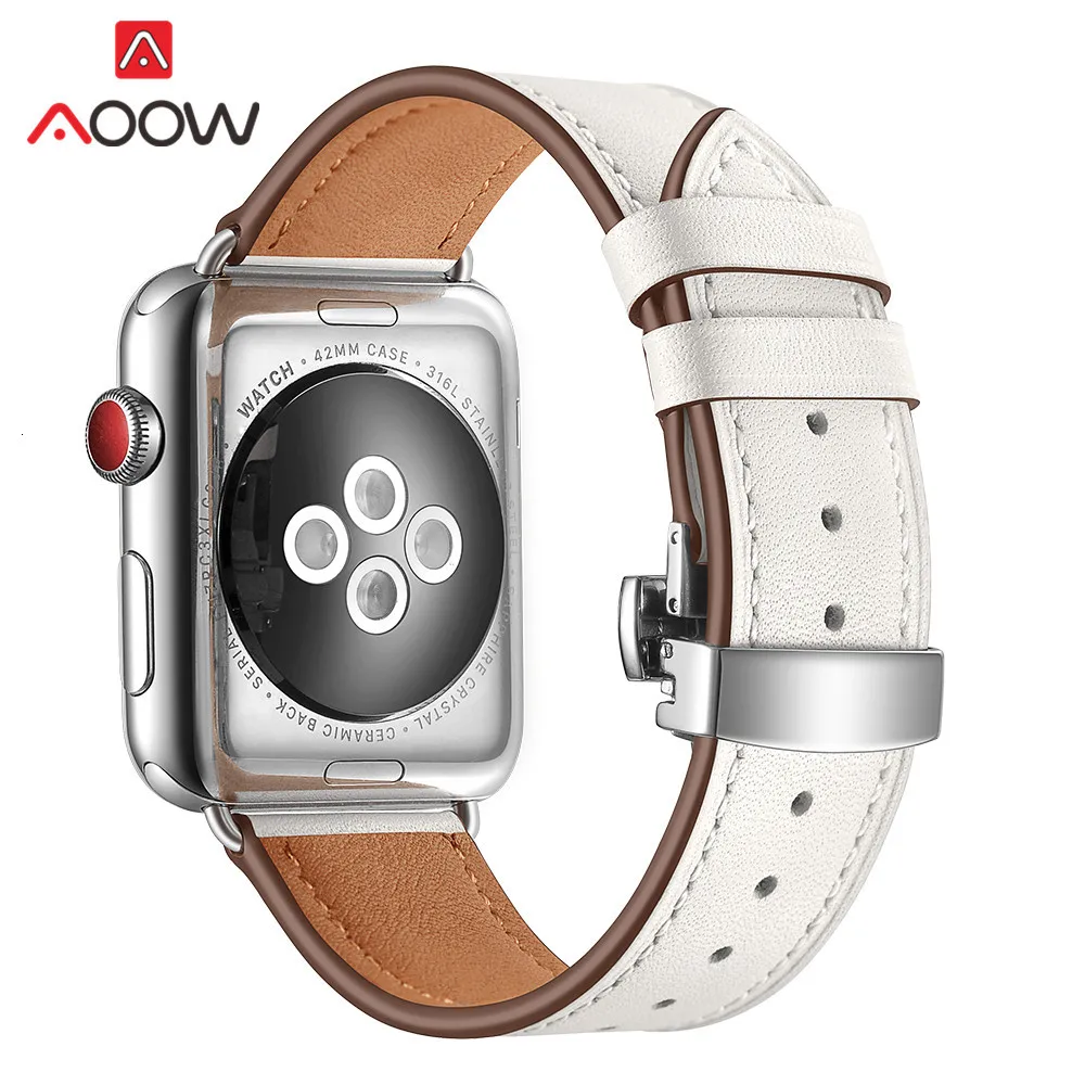 Ремешок для часов из натуральной коровьей кожи для Apple Watch 40 мм 44 мм 38 мм 42 мм 4 iwatch роскошный браслет из розового золота с бабочкой
