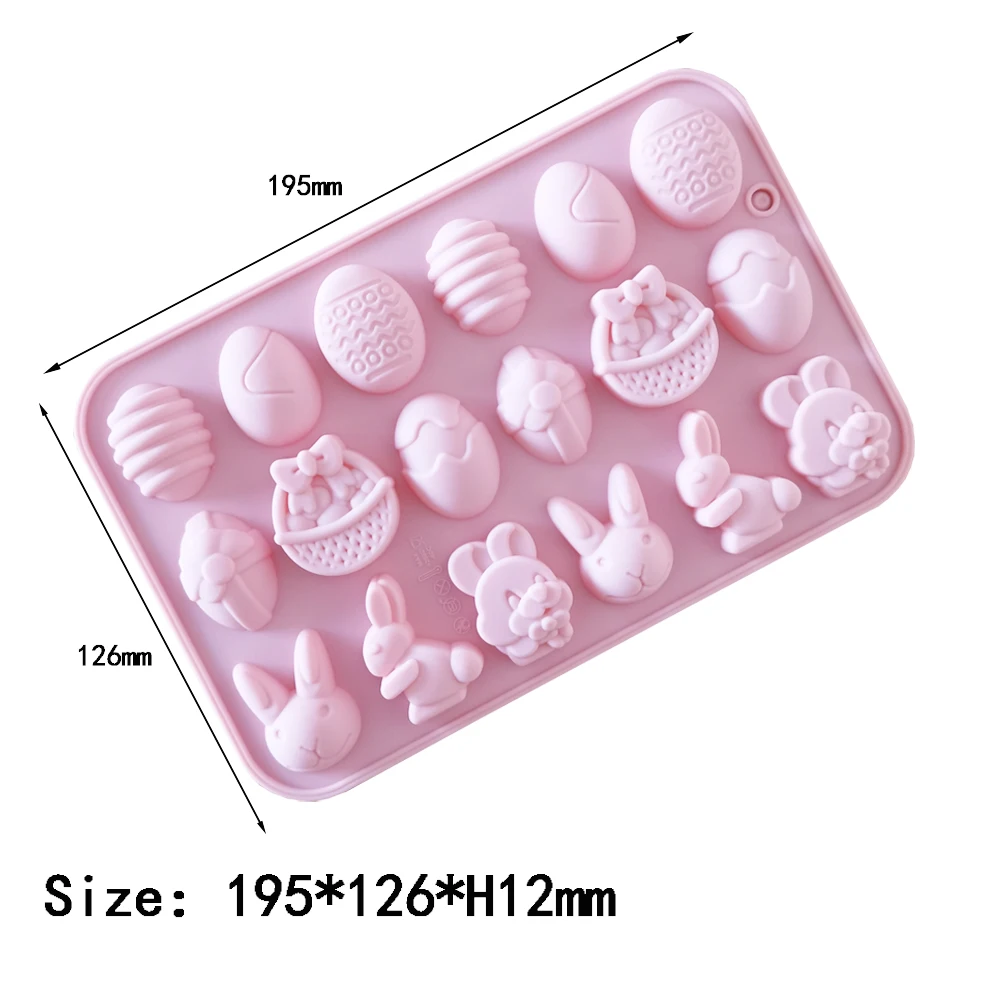 Пасхальная силиконовая форма в виде кролика цветное яйцо для шоколадного торта