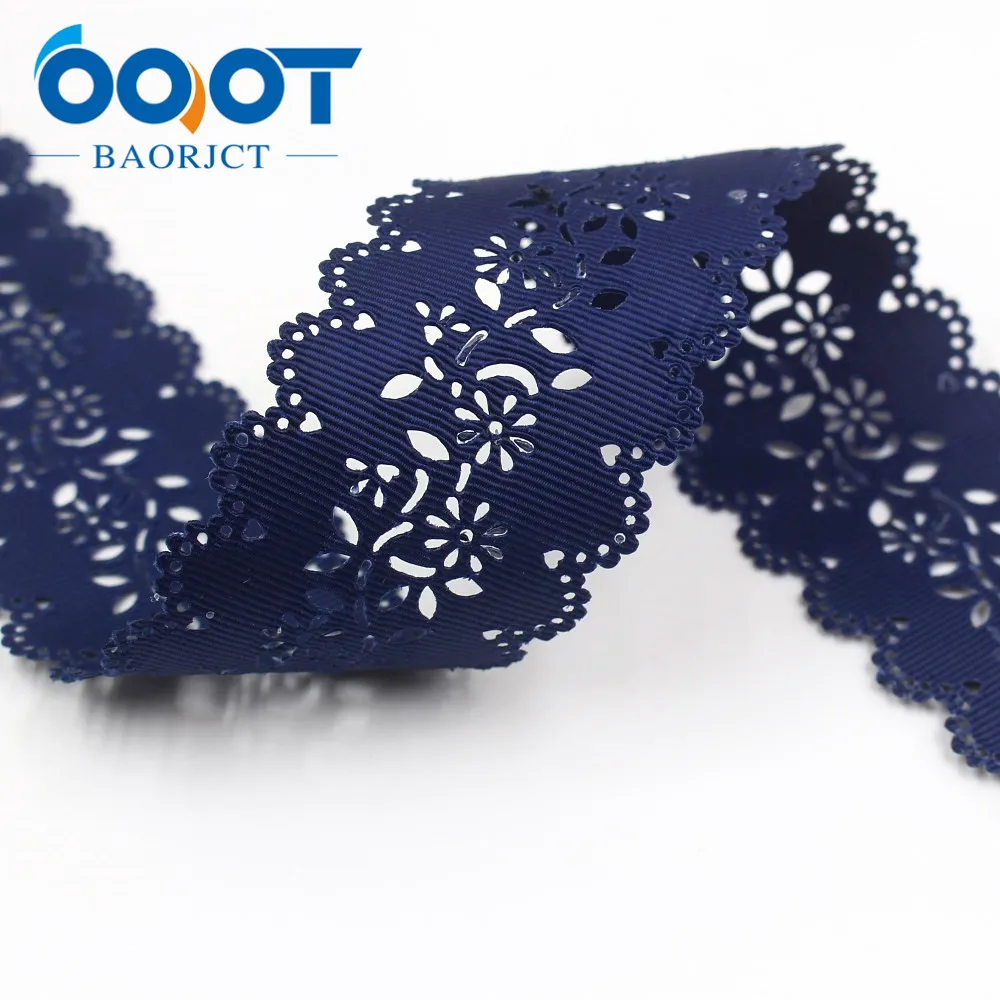 I-19805-1810 OOOT BAORJCT I-19805-1789, горячая Распродажа 43 мм 10 ярдов полые цветы ленты, поделка бант крышка аксессуары и украшения материал - Цвет: I-19805-1810