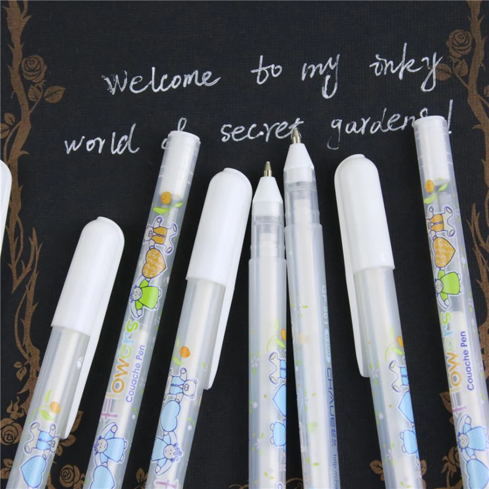 

0.8mm White Ink Color Photo Album Gel Pen Stationery Office Pen Gift for Kids for Black Board Scrapbooking Photo