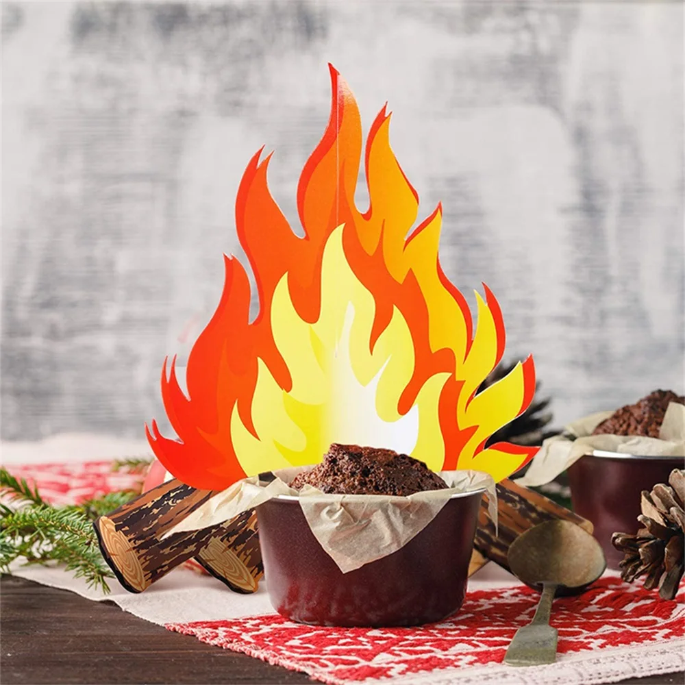 

3D Flame Decoration Cardboard Christmas Halloween Party Outdoor Camping Fire Decoration Kids Favor Halloween Party Decor
