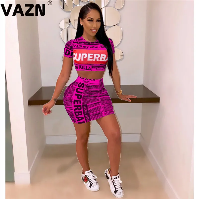 Новое поступление 2019 летняя пикантная Женская одежда с принтом газет VAZN длинный