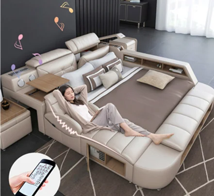 Современная многофункциональная мягкая Массажная кровать двойного размера -