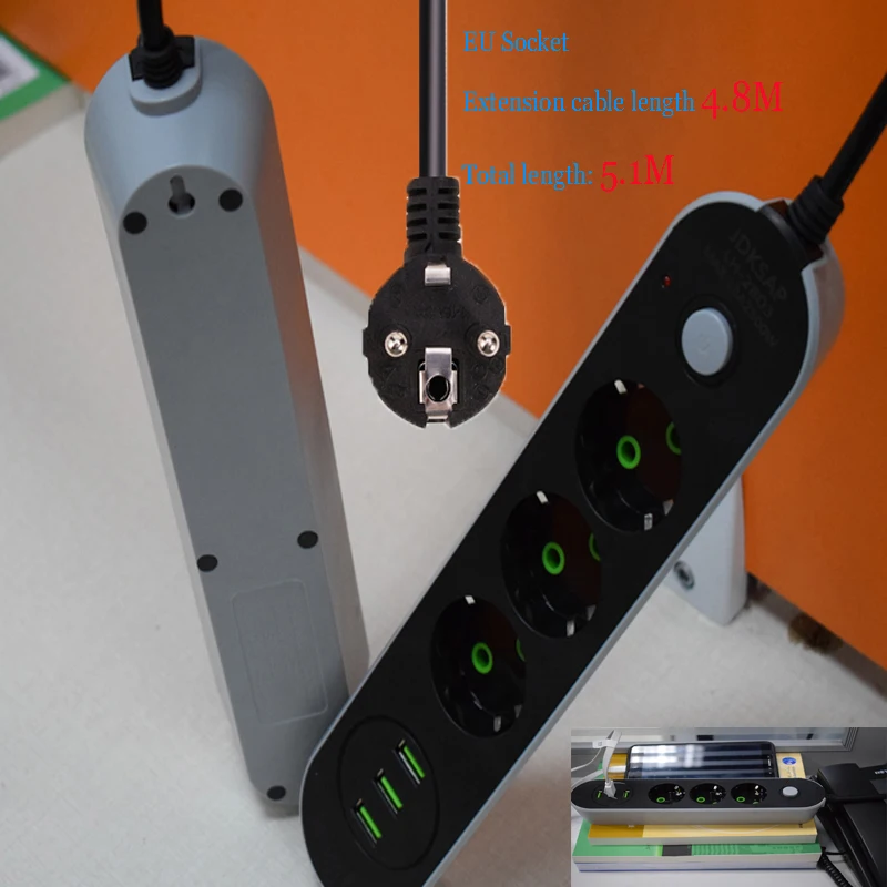 Розетка зарядная с 3 USB портами 5/2/1 4 м|Удлинители электрические| |