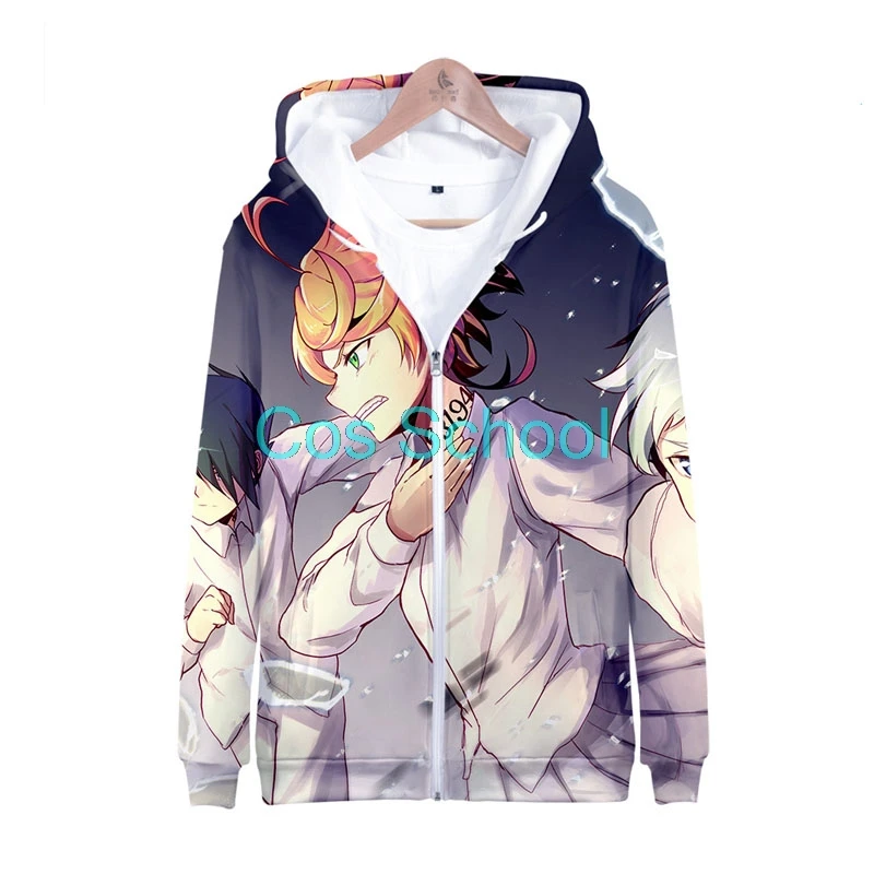 I Cos School The Promised Neverland толстовки Эмма Норман Рей куртка с капюшоном на молнии пальто для мужчин женщин Grace полевой свитер Костюмы - Цвет: I