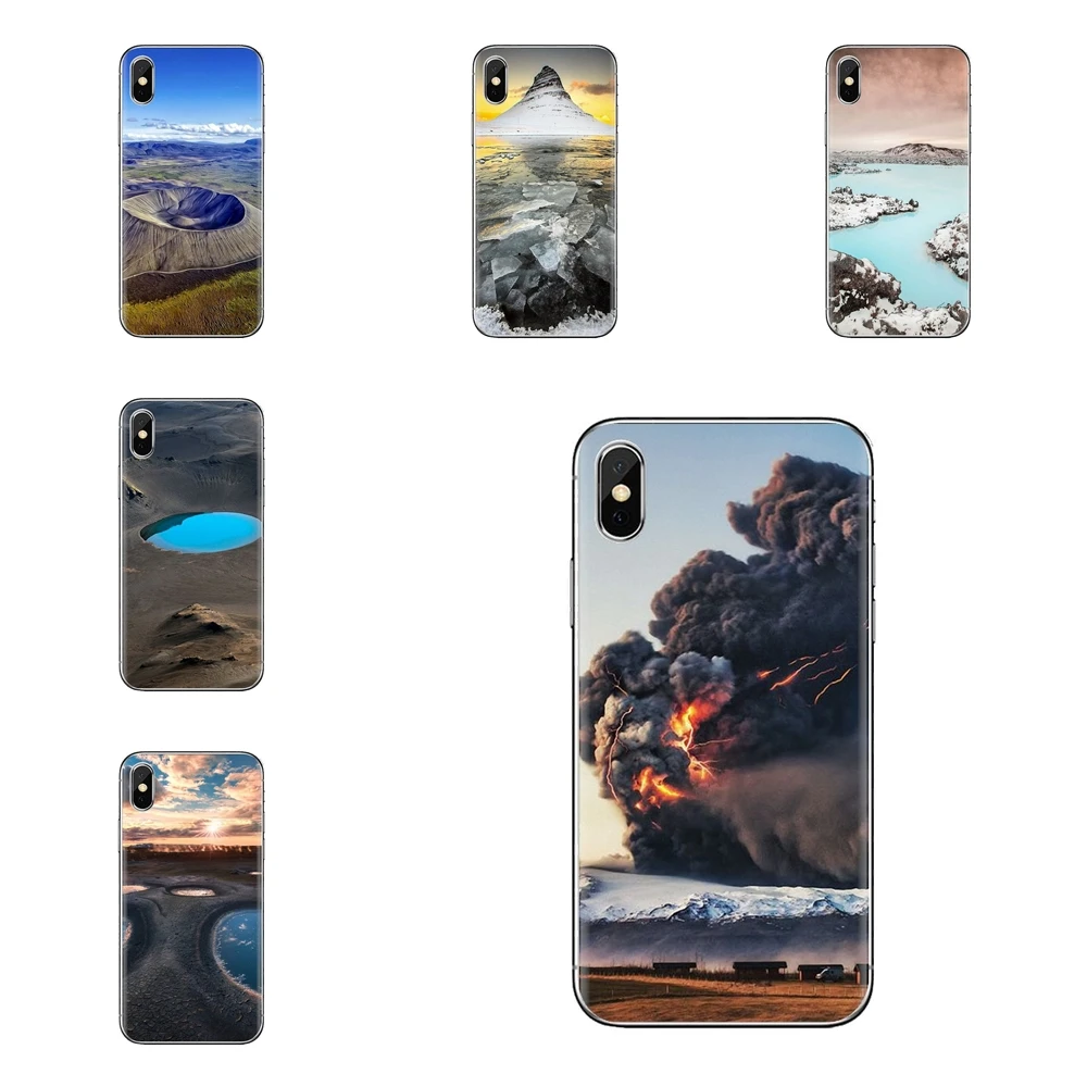 Прозрачный чехол из термополиуретана чудеса природы вулкан Исландия для Samsung Galaxy