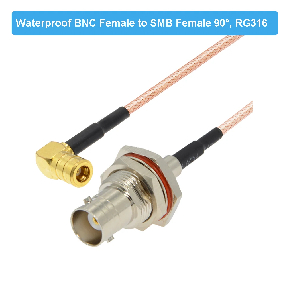 Waterproof BNC Female Bulkhead Jack to SMB Male Plug RF Connector RG316 Cable 50 Ohm Pigtail Coaxial Extension Cord Jumper | Обустройство