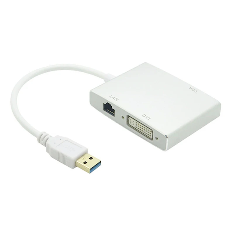 4 в 1 USB 3 0 к HDMI совместимым & VGA DVI RJ45 10/100 гигабитный Ethernet Lan адаптер кабель для