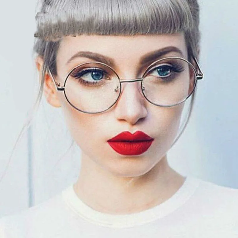 Винтажные Круглые Искусственные очки женские прозрачные линзы оптические