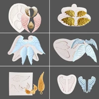 3d angel wings epoxy resin silicone mold for diy handmade ornaments plaster candy jewelry kids toys key chain fondant mould