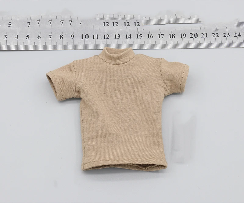 

1/6 Scale Light Yellow Short Sleeves T Shirt Model for 12''Short Muscular Strong Body DIY