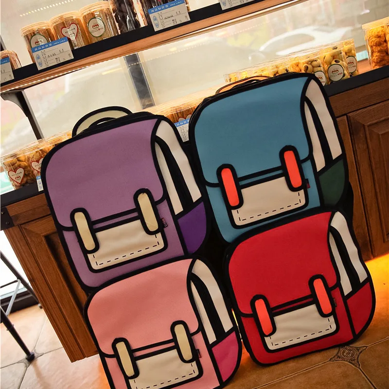 Женский рюкзак 2019 новая Корейская версия книги два юаня комиксы 2D мультфильм