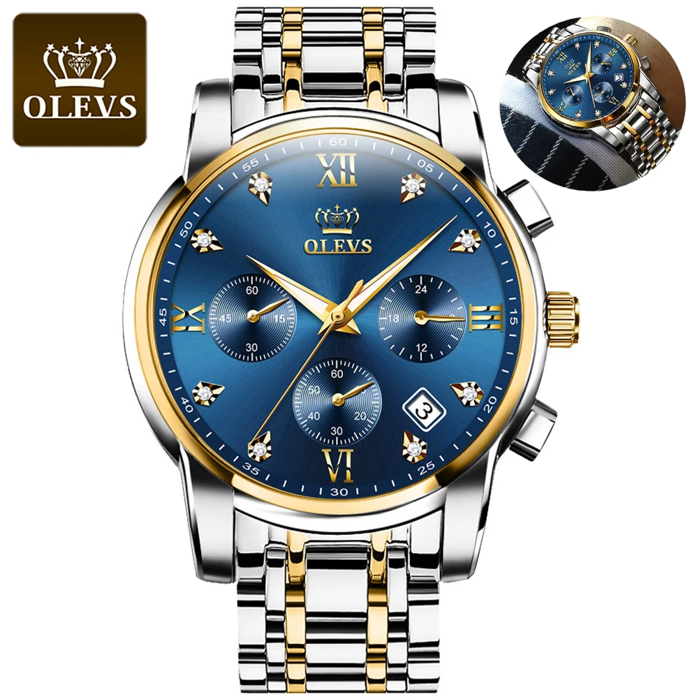 

OLEVS мужской роскошный бренд часов новые модные перфорированные открытые туфли; Tourbillon дизайн большой циферблат Водонепроницаемый светящиес...