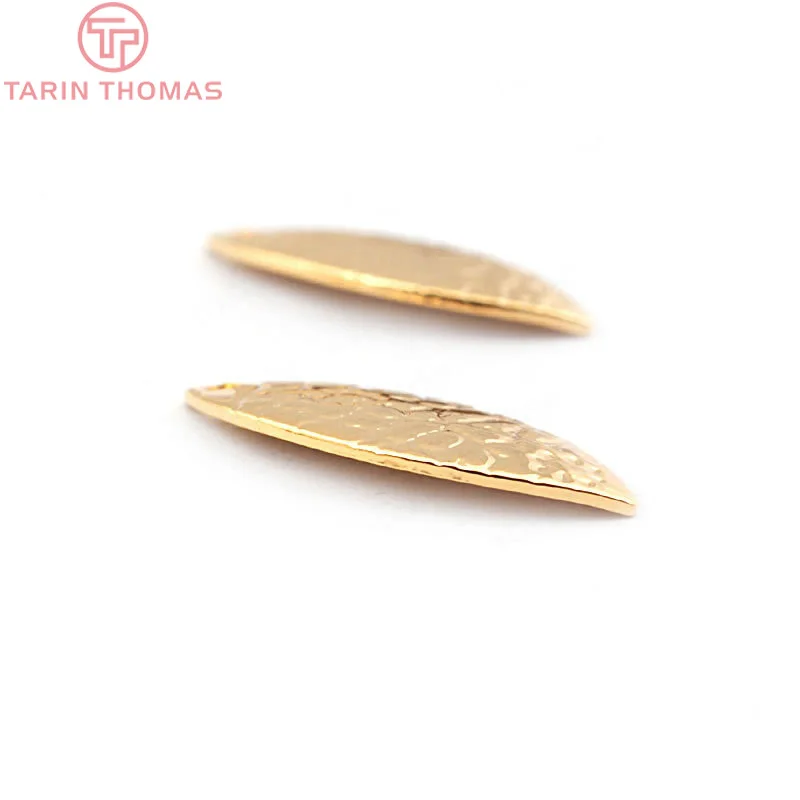 10 шт. 9x19 мм 24 К золото латунные подвески в форме ивового листа от морщин