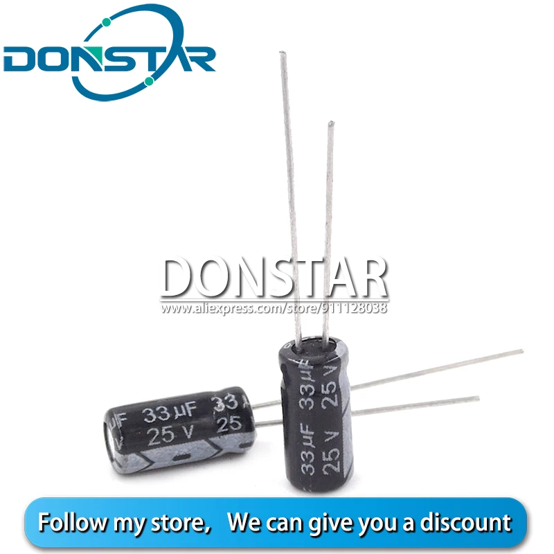 

20PCS 33UF 25V Electrolytic Capacitor 33UF 25V 5*11MM Aluminium Electrolytic Capacitor