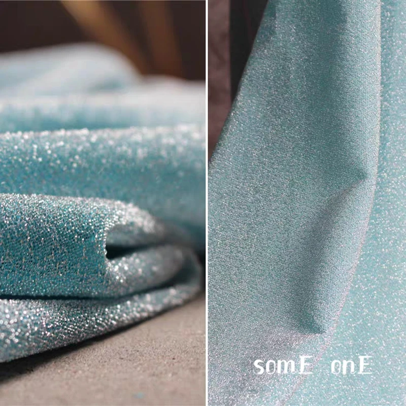 

Diamonds Glitter Tulle Fabric Blue Green DIY Patchwork Background Decor Various Skirt Wedding Dress Clothes Designer Fabric