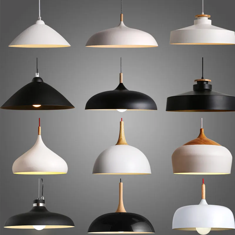 Nordic Япония Алюминий твердой древесины подвесной светильник ресторан Спальня