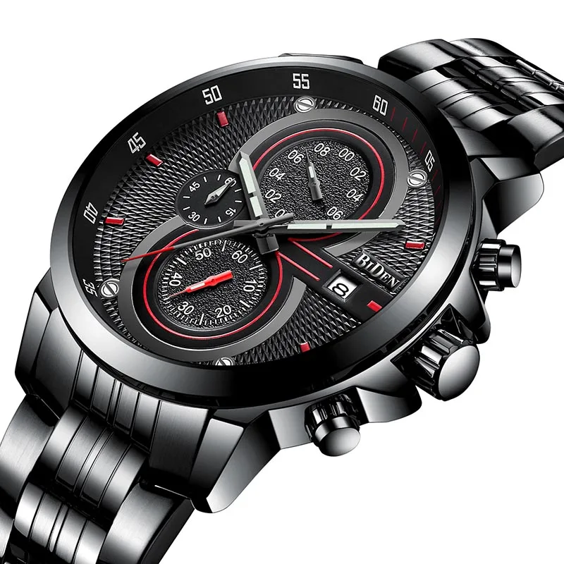Часы мужские кварцевые водонепроницаемые со стальным ремешком | Наручные часы