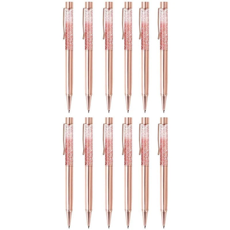 

12 PCS Rose Gold Ballpoint Pens for Office Supplies Gift Pens and Christmas Birthday