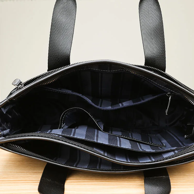 New Design Man's Briefcase Oxford Water Proof 14 Inch Laptop Case Causal Handbag Male Shoulder Bag Travel Bag, Black&Blue