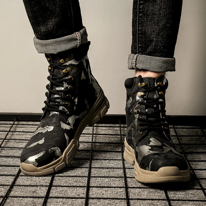 2019 зимние водонепроницаемые мужские ботинки с мехом плюшевые теплые