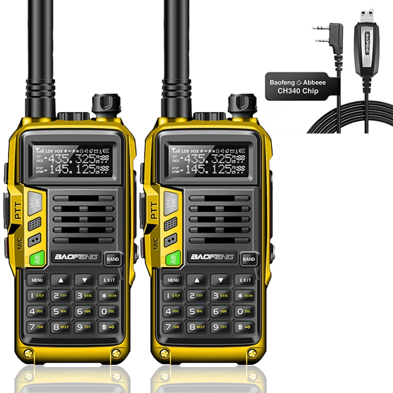 2pcs Baofeng UV-S9PLUS 10W/8W Tri-Band 136-174/220-260/400-520MHz Amateur Portable CB Radio Transmitter Walkie Talkie 5R