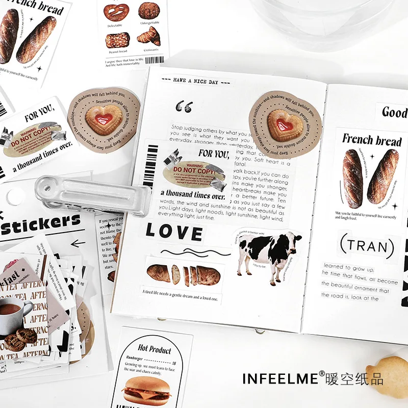 

BULA 40Pcs Ins Life Fantasy Series Stickers Scrapbooking Decorative Sticker Korean DIY Diary Album Stick Label Kawaii Stationery